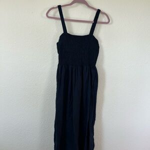 J. Crew Navy Linen Maxi Dress